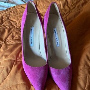 Manolo Blahnik BB Suede Pumps – Size 39 US 8 8.5  4” Heel Shoes Pink. 👀